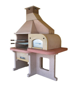 Churrasqueira Concreto Refratário Fortaleza 1,10m com Forno D´Nápoli 70cm Direito 32 peças Atacadão Lazer